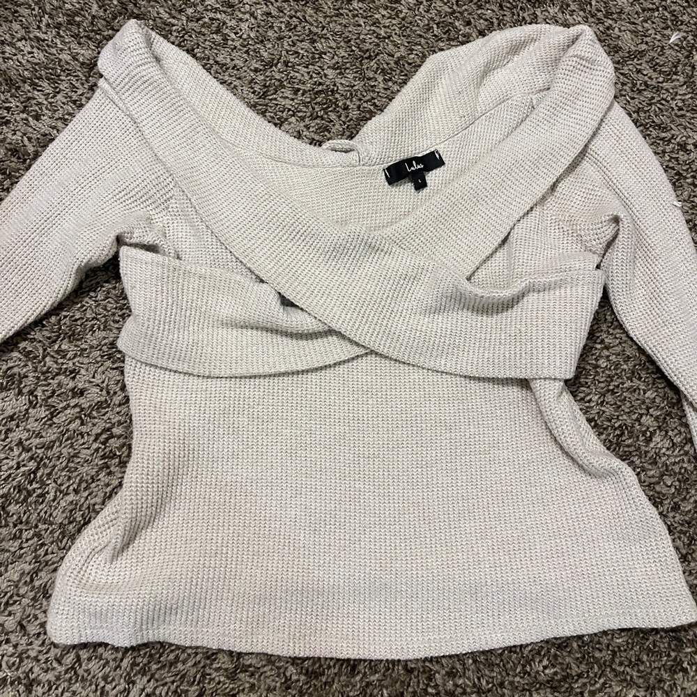 Lulus off the shoulder knit top size large